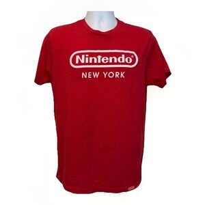 Nintendo World Official New York NY T Shirt Logo RED Sz Med Mario Luigi Gamer